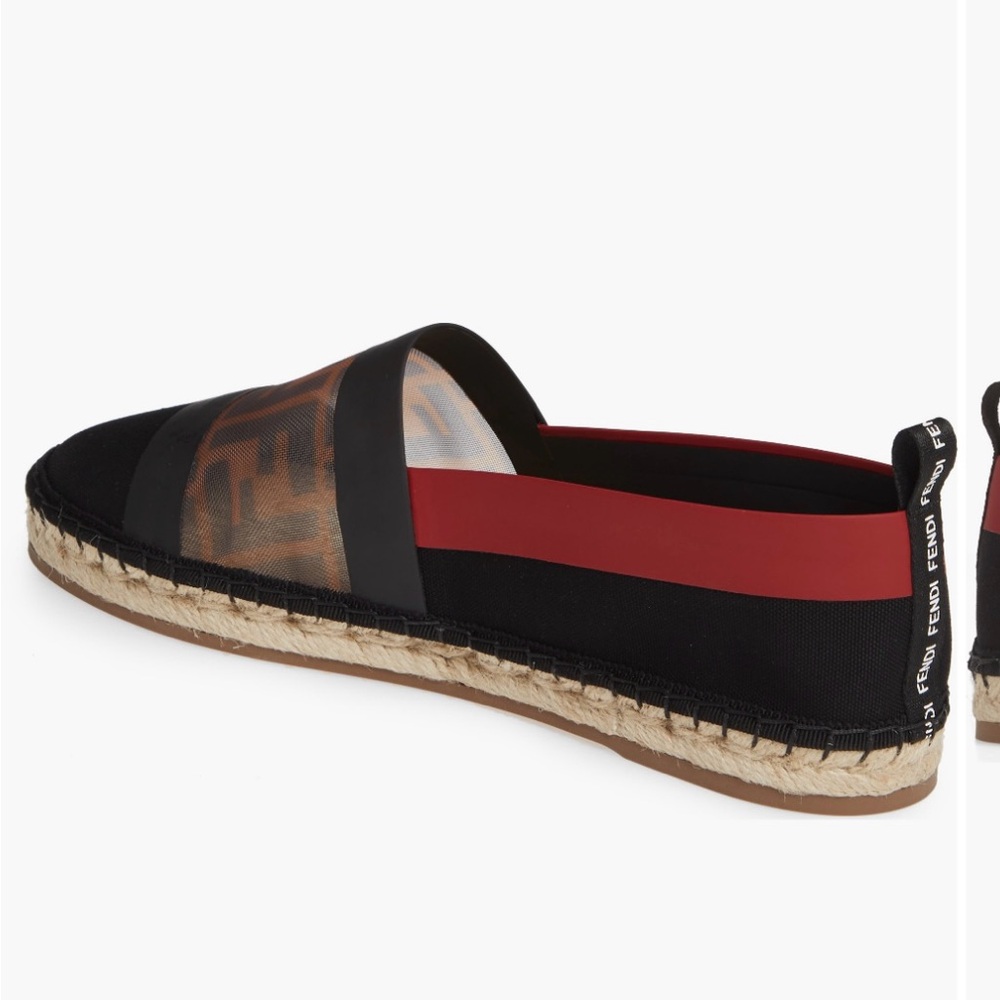 Fendi Black and Red Espadrilles Colibri size 36 1/2